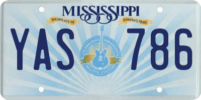 MS license plate YAS786