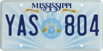 MS license plate YAS804