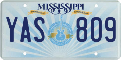 MS license plate YAS809