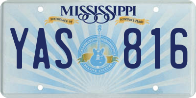 MS license plate YAS816