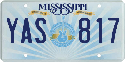 MS license plate YAS817