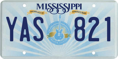MS license plate YAS821