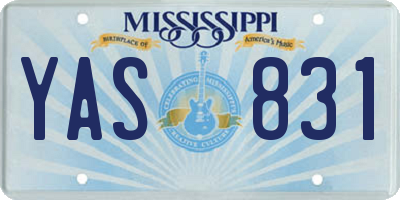 MS license plate YAS831
