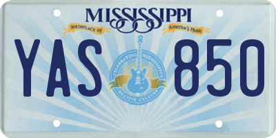 MS license plate YAS850