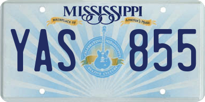 MS license plate YAS855