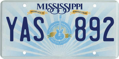 MS license plate YAS892