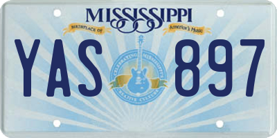 MS license plate YAS897