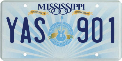 MS license plate YAS901