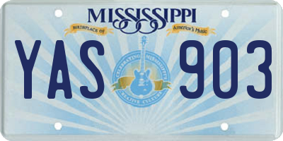 MS license plate YAS903