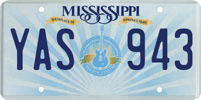 MS license plate YAS943