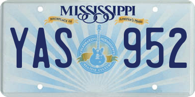 MS license plate YAS952