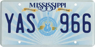 MS license plate YAS966