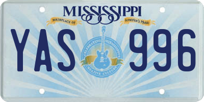 MS license plate YAS996