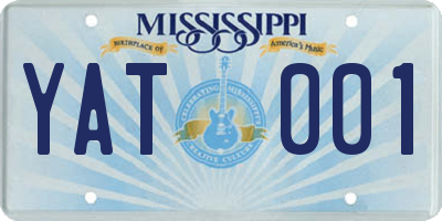 MS license plate YAT001