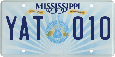 MS license plate YAT010