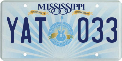 MS license plate YAT033