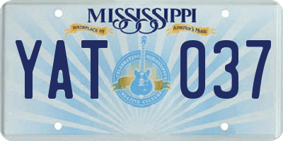 MS license plate YAT037