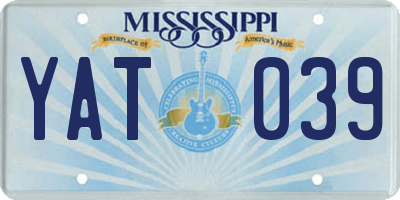MS license plate YAT039