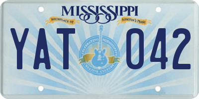 MS license plate YAT042