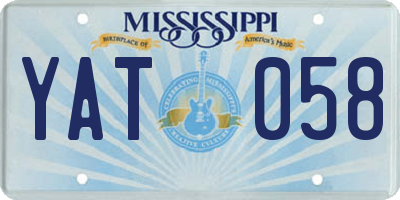MS license plate YAT058