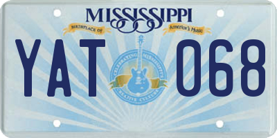MS license plate YAT068
