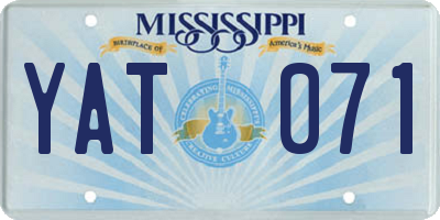 MS license plate YAT071
