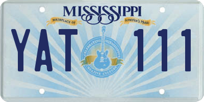 MS license plate YAT111