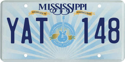 MS license plate YAT148