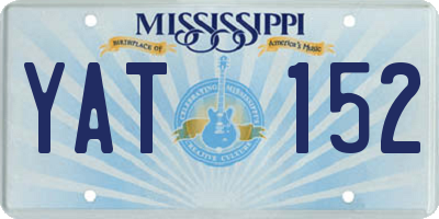 MS license plate YAT152