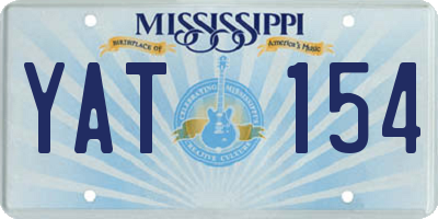 MS license plate YAT154