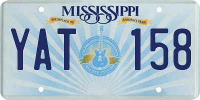 MS license plate YAT158