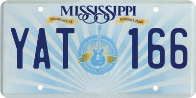 MS license plate YAT166
