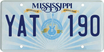 MS license plate YAT190