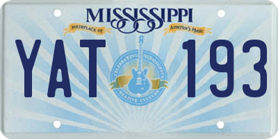 MS license plate YAT193