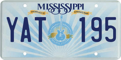 MS license plate YAT195