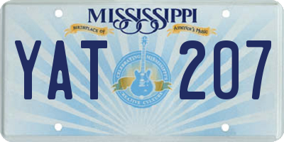 MS license plate YAT207