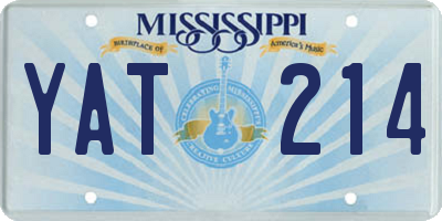 MS license plate YAT214