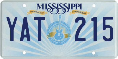 MS license plate YAT215