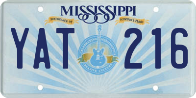 MS license plate YAT216
