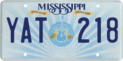 MS license plate YAT218