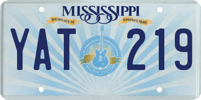 MS license plate YAT219