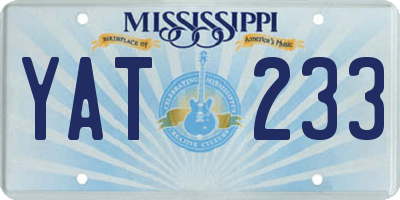 MS license plate YAT233