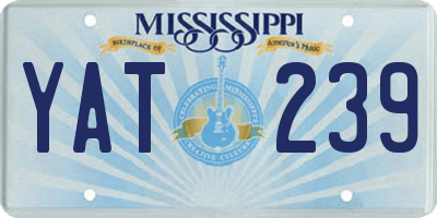 MS license plate YAT239