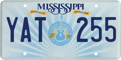 MS license plate YAT255