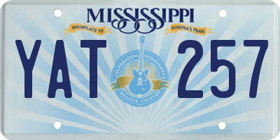MS license plate YAT257