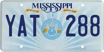 MS license plate YAT288