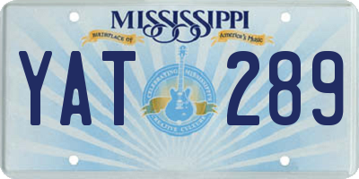 MS license plate YAT289
