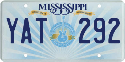 MS license plate YAT292