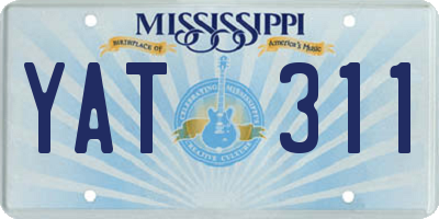 MS license plate YAT311