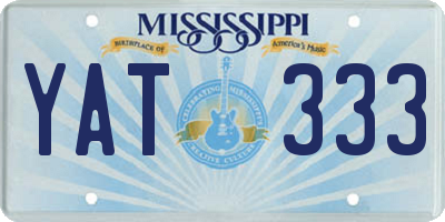 MS license plate YAT333